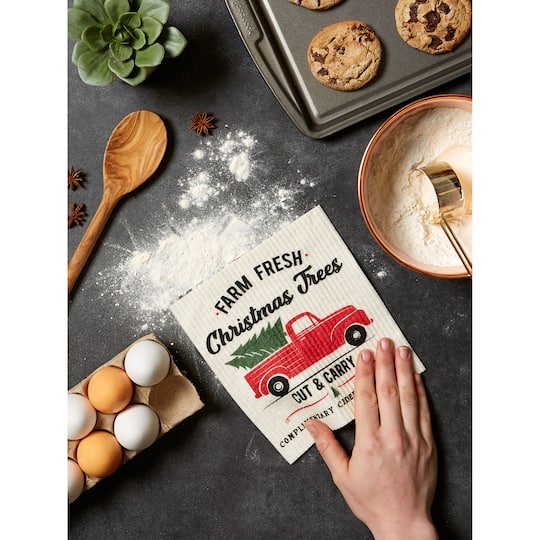 DII® Christmas Truck Swedish Dishcloth Set, 3ct.